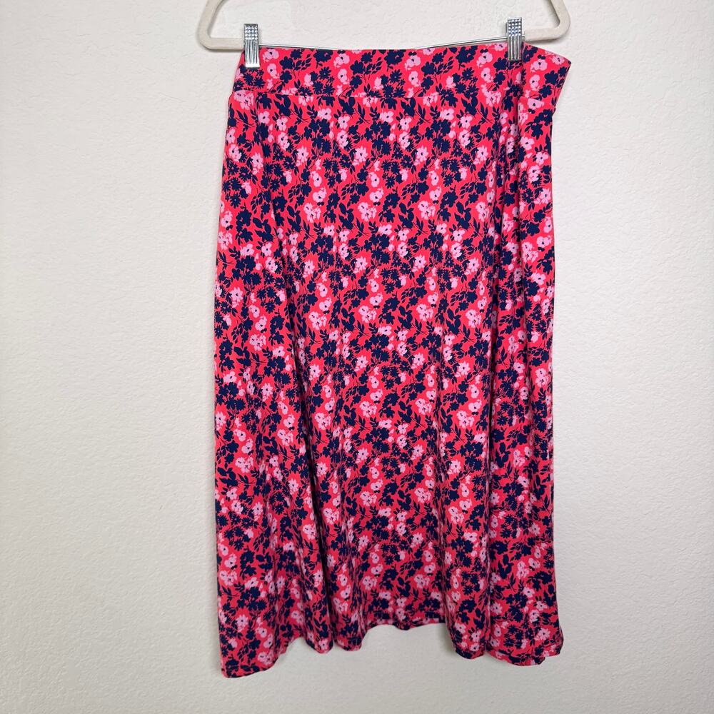 Pact Womens Fit & Flare Midi Skirt XXXL Organic Cotton Sweet Floral Cayenne